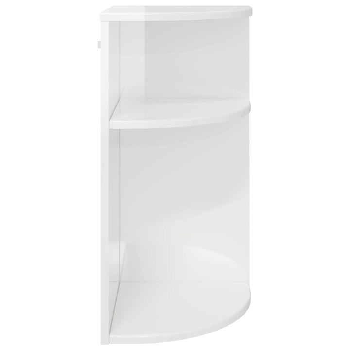Endebord Høj gloss hvid 29,6 x 29,6 x 60 cm Konstrueret træ