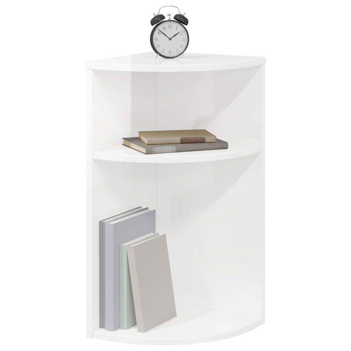 Endebord Høj gloss hvid 29,6 x 29,6 x 60 cm Konstrueret træ