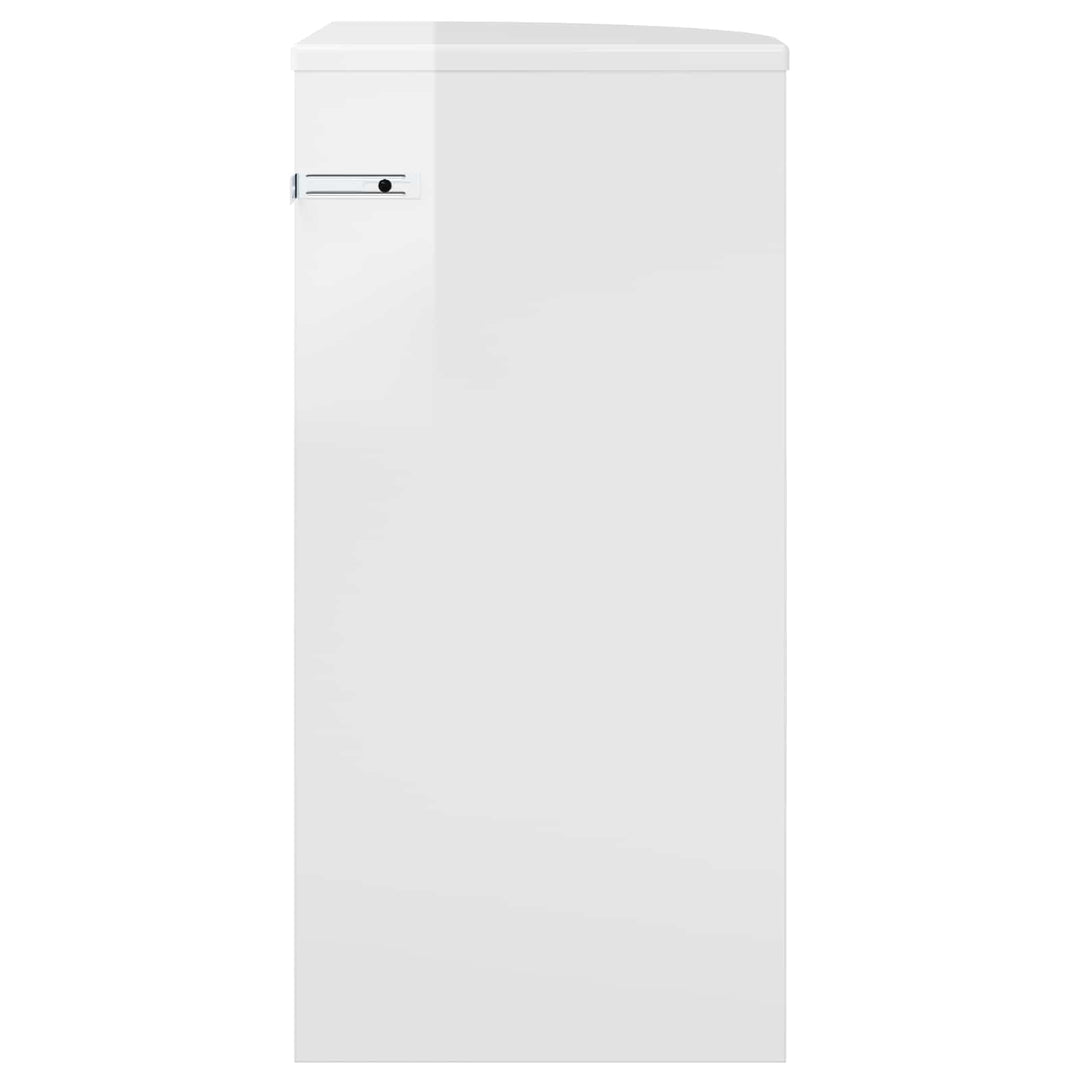 Endebord Høj gloss hvid 29,6 x 29,6 x 60 cm Konstrueret træ