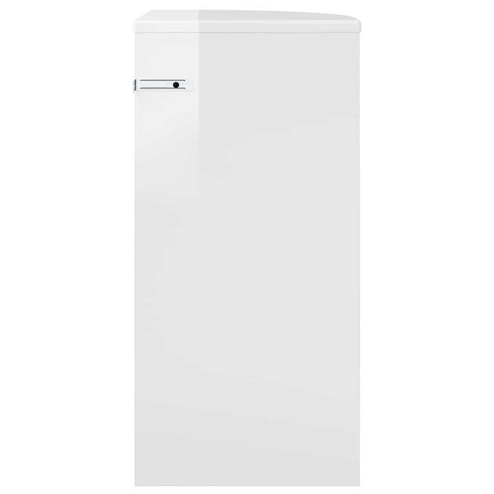 Endebord Høj gloss hvid 29,6 x 29,6 x 60 cm Konstrueret træ