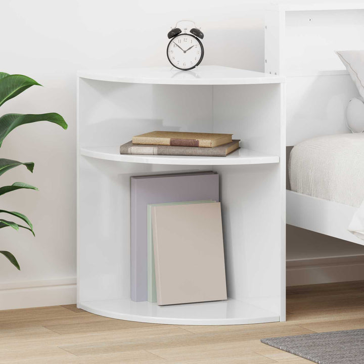 Endebord Høj gloss hvid 39,7 x 39,7 x 60 cm Konstrueret træ