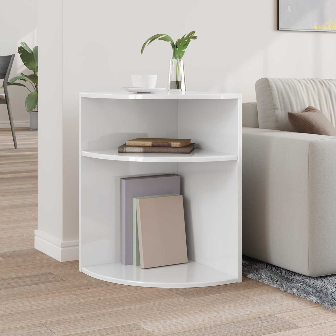 Endebord Høj gloss hvid 39,7 x 39,7 x 60 cm Konstrueret træ