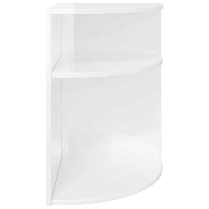 Endebord Høj gloss hvid 39,7 x 39,7 x 60 cm Konstrueret træ