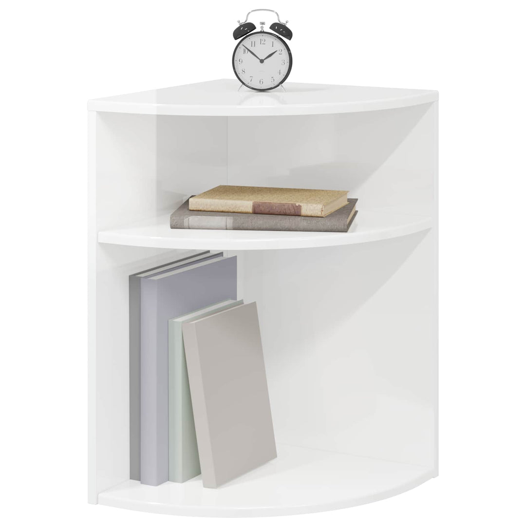 Endebord Høj gloss hvid 39,7 x 39,7 x 60 cm Konstrueret træ