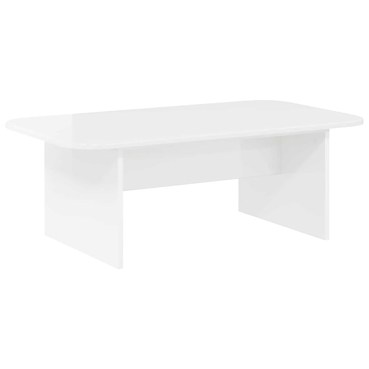 Sofabord Høj gloss hvid 93 x 53 x 33 cm Konstrueret træ
