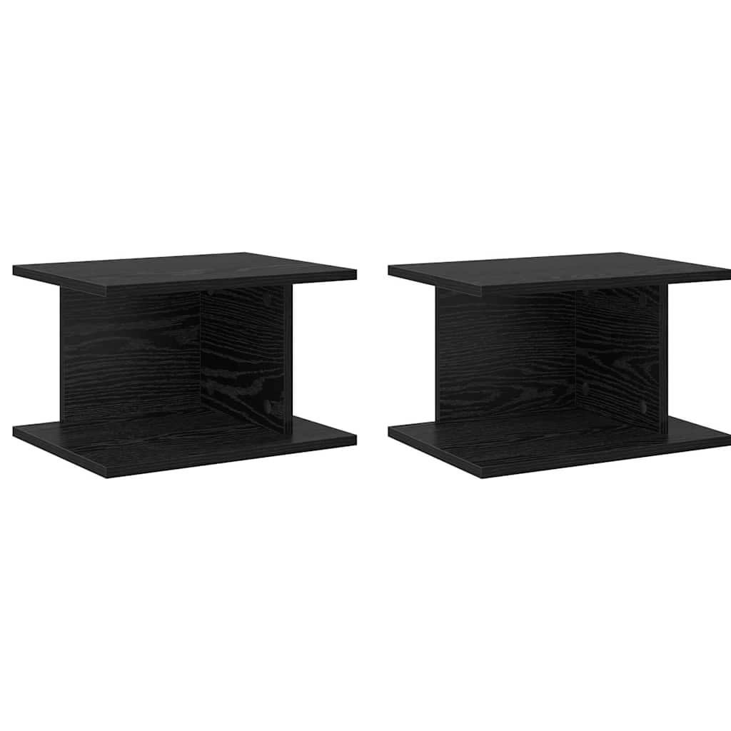 Sengebord 2 pcs Sort eg 40 x 30 x 25 cm Konstrueret træ