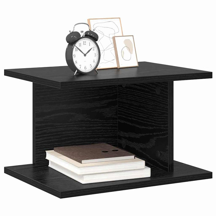Sengebord 2 stk. Sort eg 40 x 30 x 25 cm Konstrueret træ