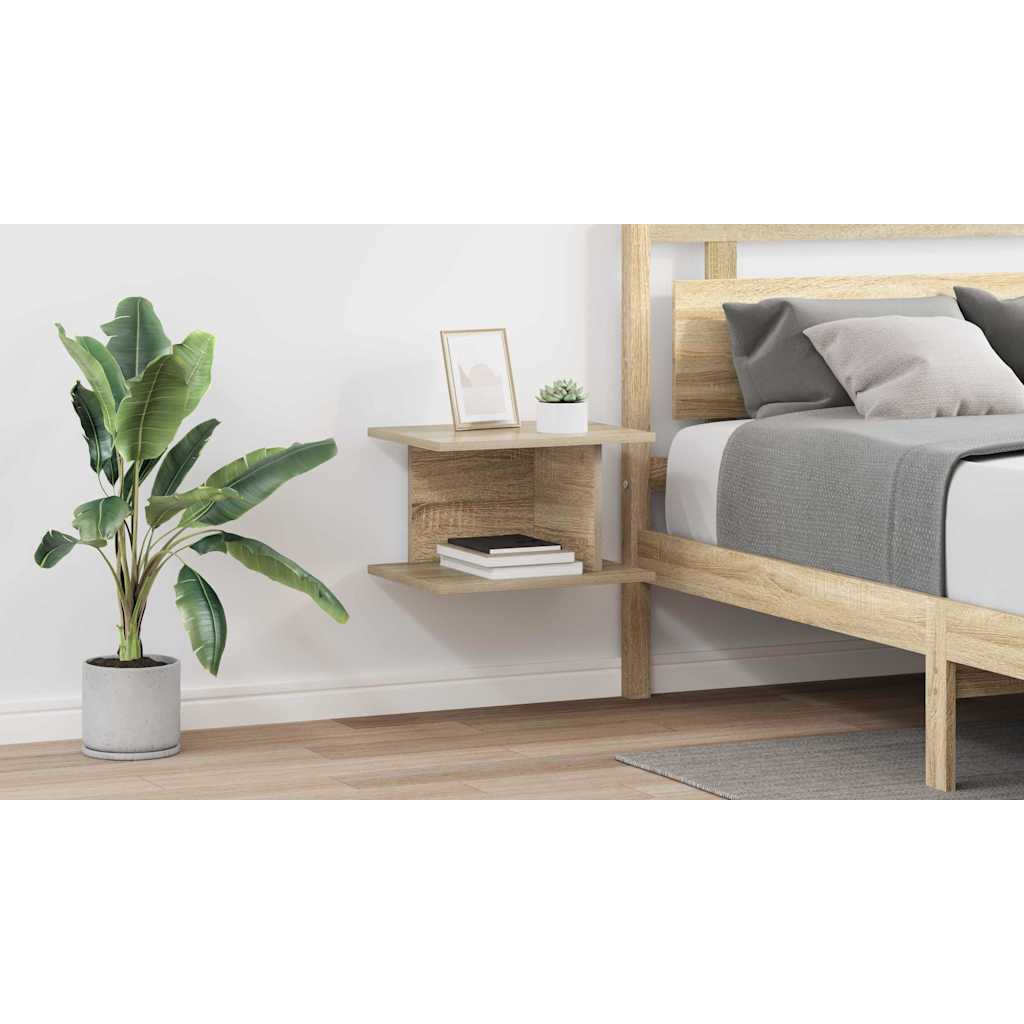 Sengebord 2 pcs Sonoma eg 40 x 30 x 25 cm Konstrueret træ