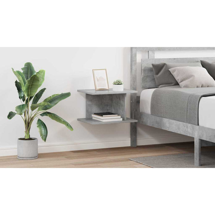 Sengebord 2 pcs Beton Grå 40 x 30 x 25 cm Konstrueret træ