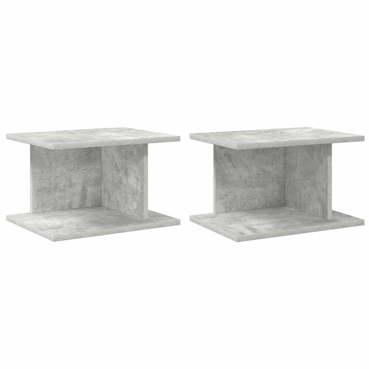 Sengebord 2 pcs Beton Grå 40 x 30 x 25 cm Konstrueret træ