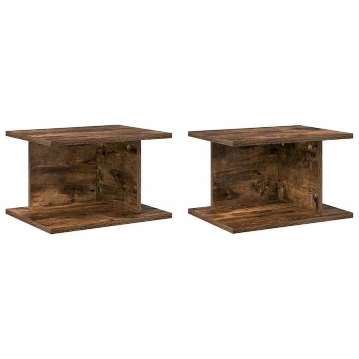 Sengebord 2 pcs Røget eg 40 x 30 x 25 cm Konstrueret træ