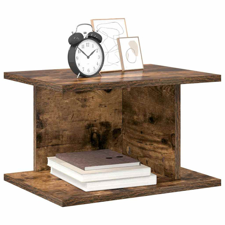 Sengebord 2 pcs Røget eg 40 x 30 x 25 cm Konstrueret træ