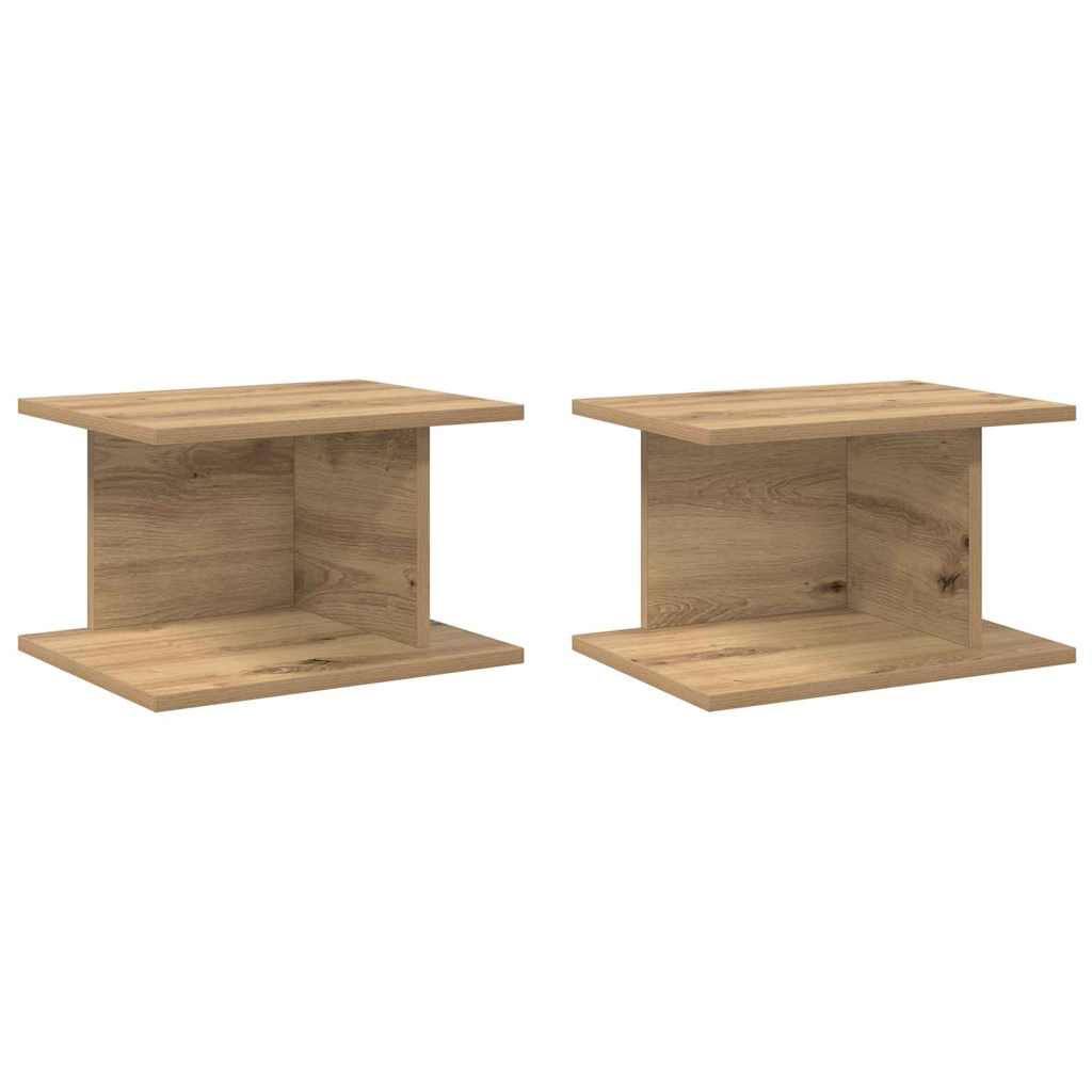 Sengebord 2 pcs Artisan Egetræ 40 x 30 x 25 cm Konstrueret træ