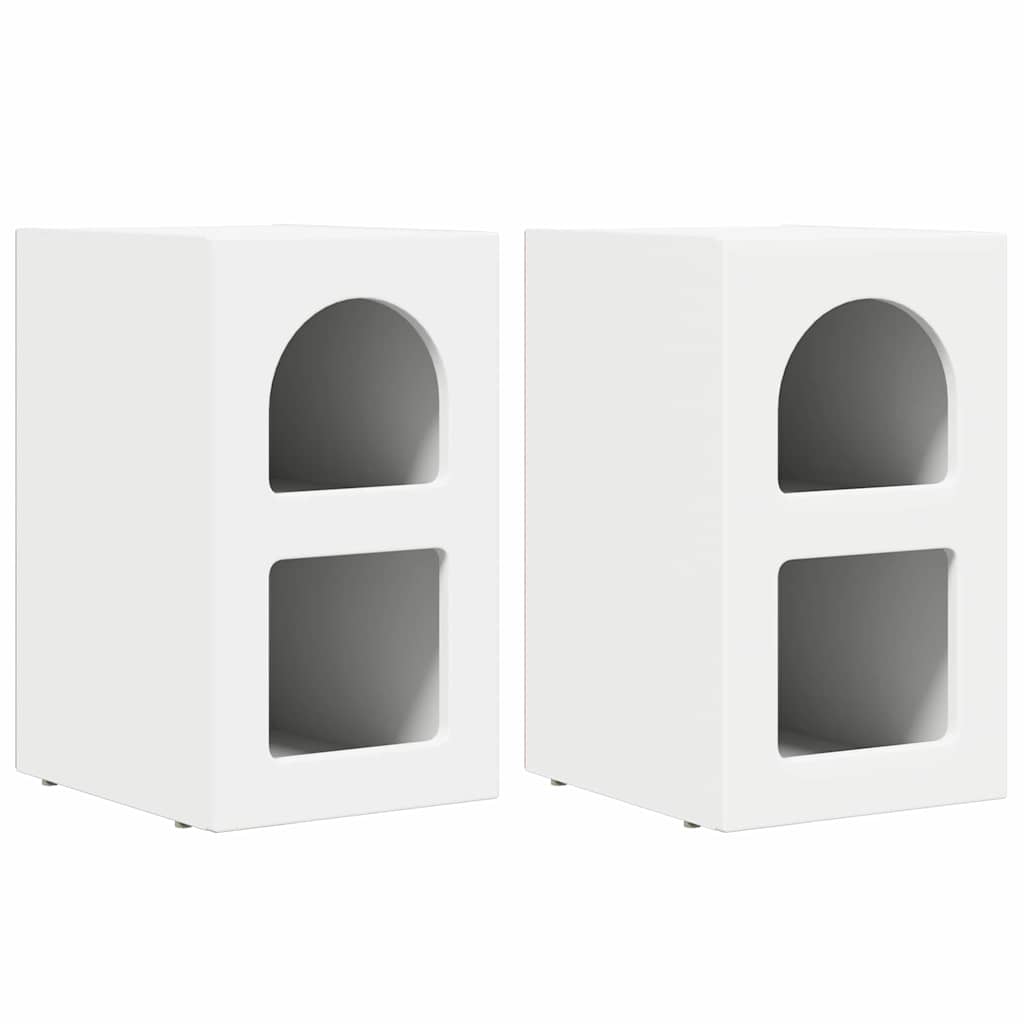 Sengebord ELST 2 stk. Hvid 29,5 x 33,5 x 50 cm Konstrueret træ