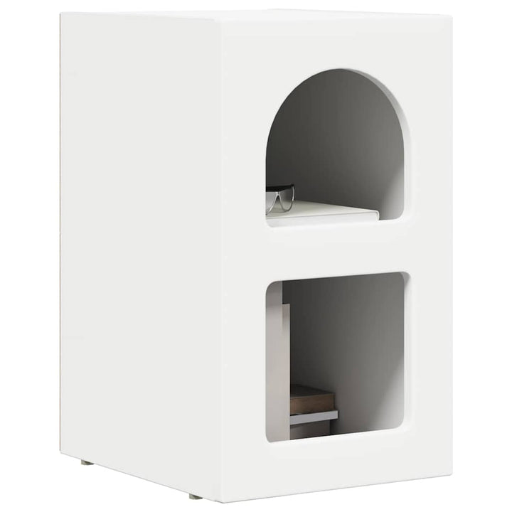 Sengebord ELST 2 stk. Hvid 29,5 x 33,5 x 50 cm Konstrueret træ