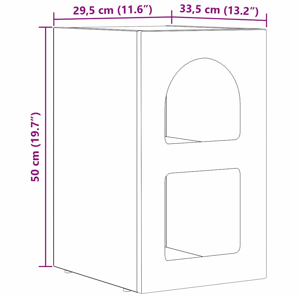 Sengebord ELST Sort 29,5 x 33,5 x 50 cm Konstrueret træ