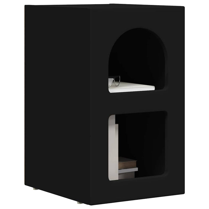 Sengebord ELST 2 stk. Sort 29,5 x 33,5 x 50 cm Konstrueret træ