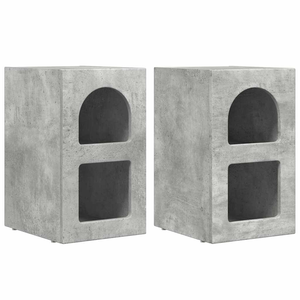 Sengebord ELST 2 stk. Beton Grå 29,5 x 33,5 x 50 cm