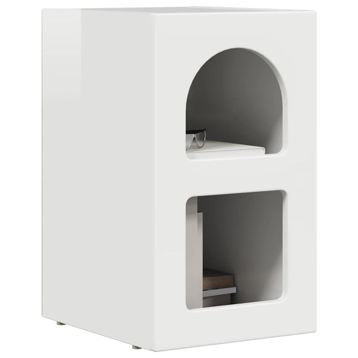 Sengebord ELST Høj gloss hvid 29,5 x 33,5 x 50 cm