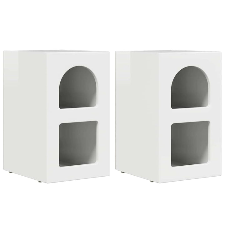 Sengebord ELST 2 stk. Høj gloss hvid 29,5 x 33,5 x 50 cm