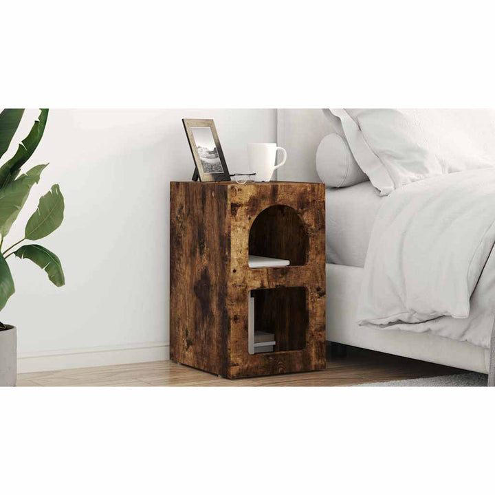 Sengebord ELST Røget eg 29,5 x 33,5 x 50 cm Konstrueret træ