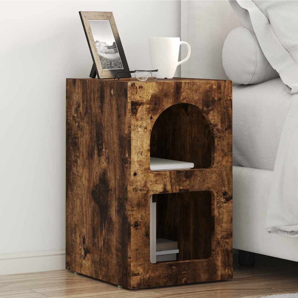 Sengebord ELST Røget eg 29,5 x 33,5 x 50 cm Konstrueret træ