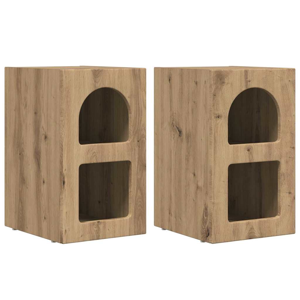 Sengebord ELST 2 stk. Artisan Egetræ 29,5 x 33,5 x 50 cm