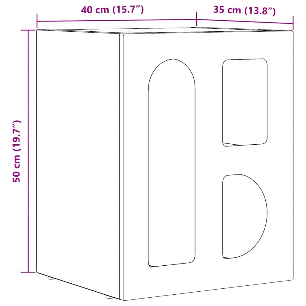 Sengebord ELST Sort 40 x 35 x 50 cm Konstrueret træ