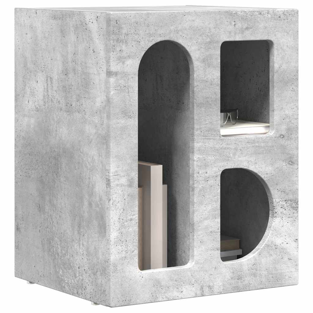 Sengebord ELST Beton Grå 40 x 35 x 50 cm Konstrueret træ