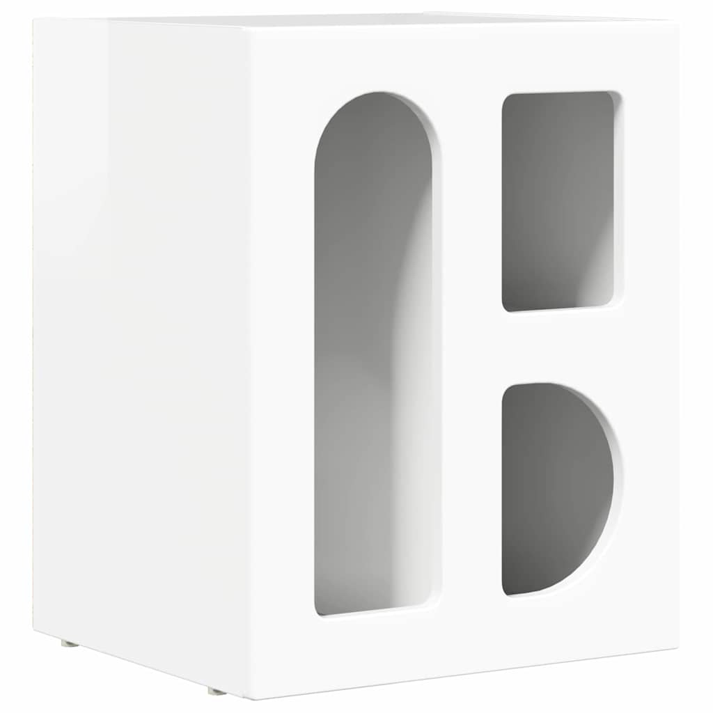 Sengebord ELST Høj gloss hvid 40 x 35 x 50 cm Konstrueret træ