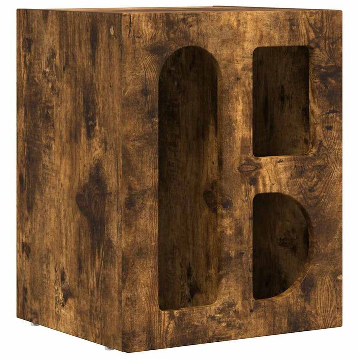 Sengebord 2 pcs Røget eg 40 x 35 x 50 cm Konstrueret træ