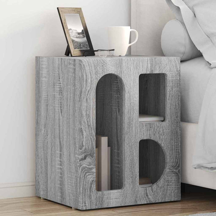 Sengebord 2 pcs Grå Sonoma 40 x 35 x 50 cm Konstrueret træ