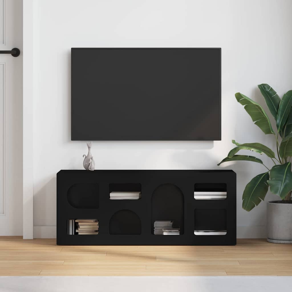 TV-skab ELST 100 x 35 x 40 cm Sort Konstrueret træ