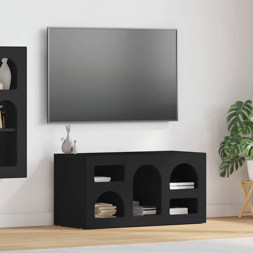 TV-skab ELST 80 x 35 x 40 cm Sort Konstrueret træ