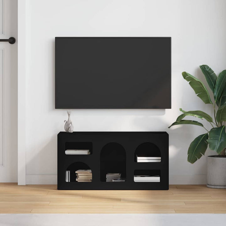 TV-skab ELST 80 x 35 x 40 cm Sort Konstrueret træ