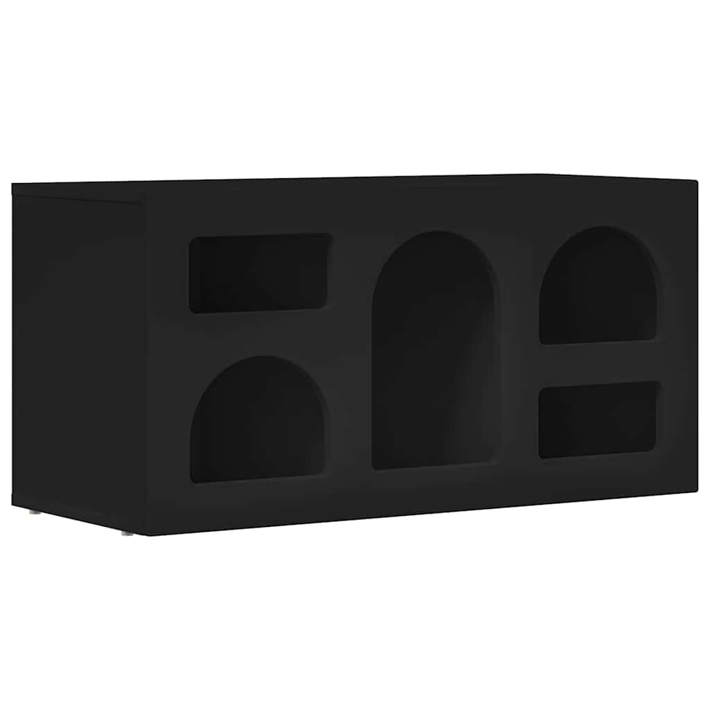 TV-skab ELST 80 x 35 x 40 cm Sort Konstrueret træ