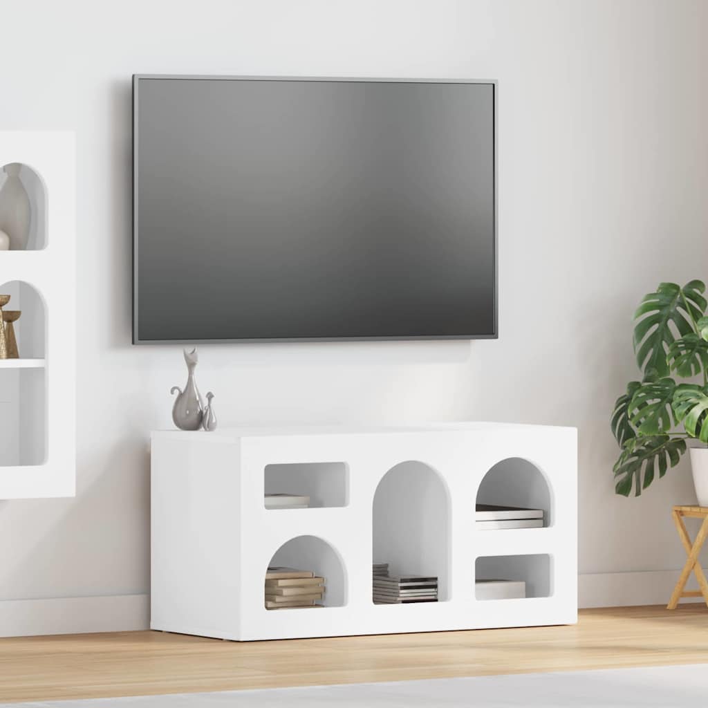TV-skab ELST 80 x 35 x 40 cm Høj gloss hvid Konstrueret træ