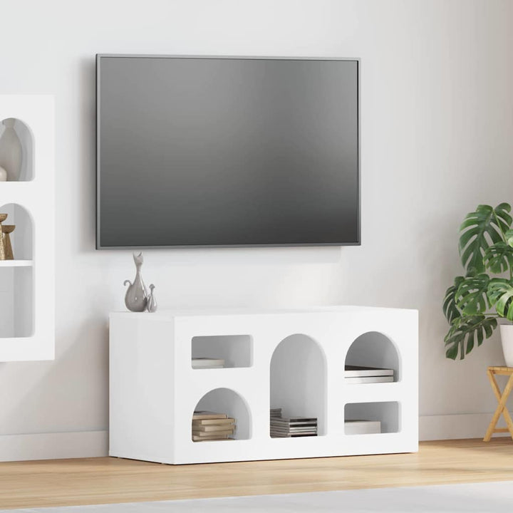 TV-skab ELST 80 x 35 x 40 cm Høj gloss hvid Konstrueret træ