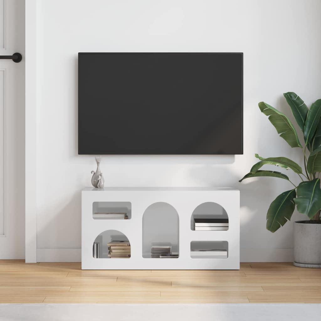 TV-skab ELST 80 x 35 x 40 cm Høj gloss hvid Konstrueret træ