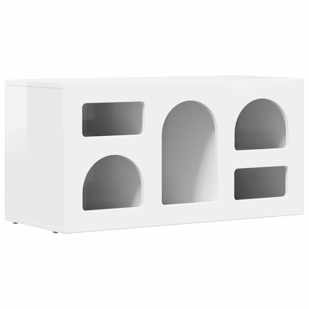 TV-skab ELST 80 x 35 x 40 cm Høj gloss hvid Konstrueret træ