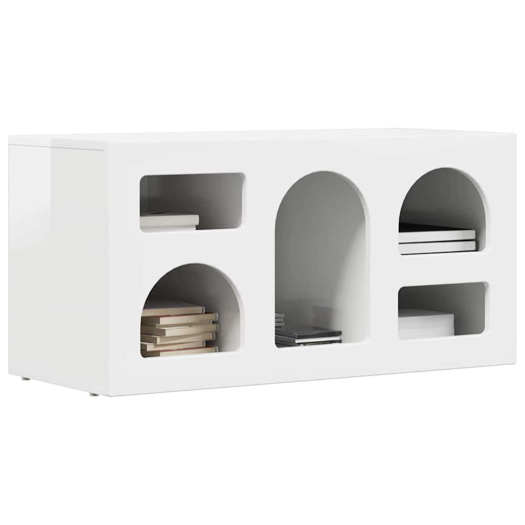 TV-skab ELST 80 x 35 x 40 cm Høj gloss hvid Konstrueret træ
