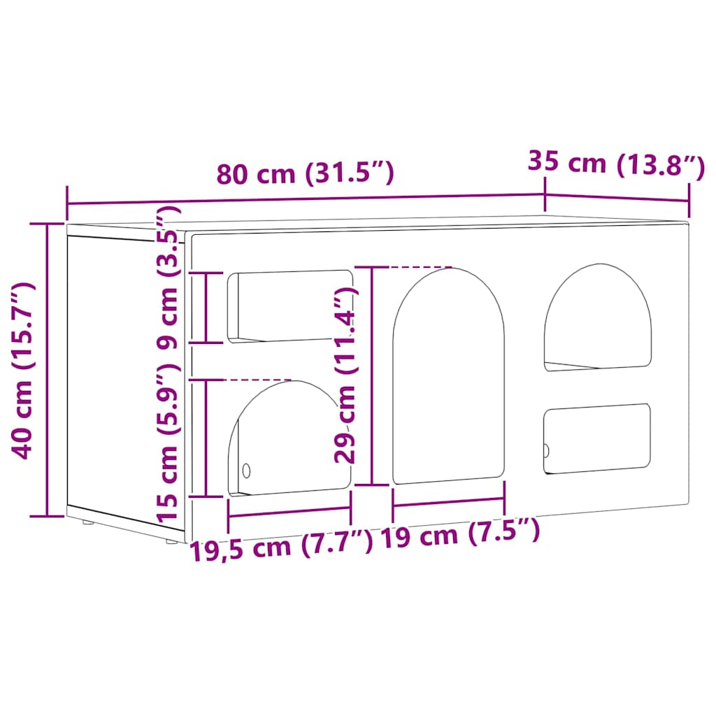 TV-skab ELST 80 x 35 x 40 cm Høj gloss hvid Konstrueret træ