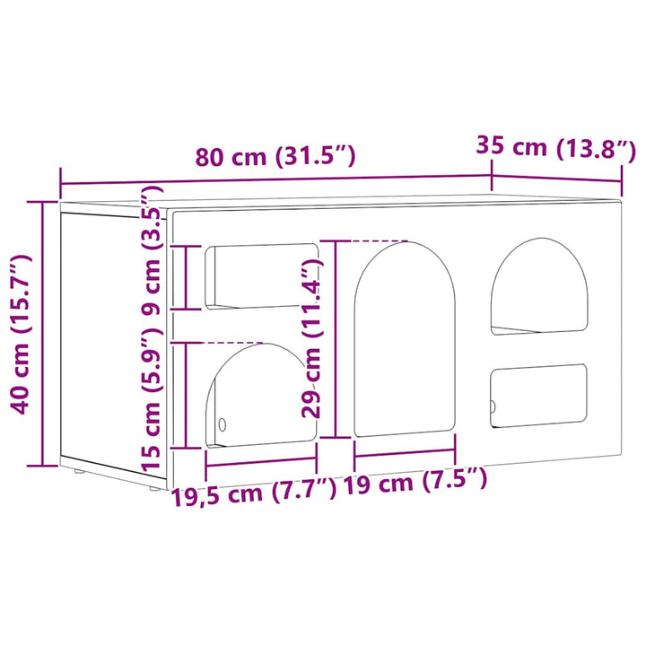 TV-skab ELST 80 x 35 x 40 cm Høj gloss hvid Konstrueret træ