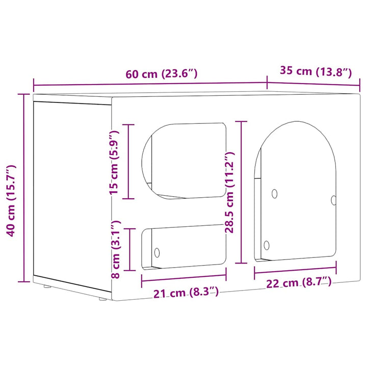 TV-skab Sonoma eg 60 x 35 x 40 cm Konstrueret træ