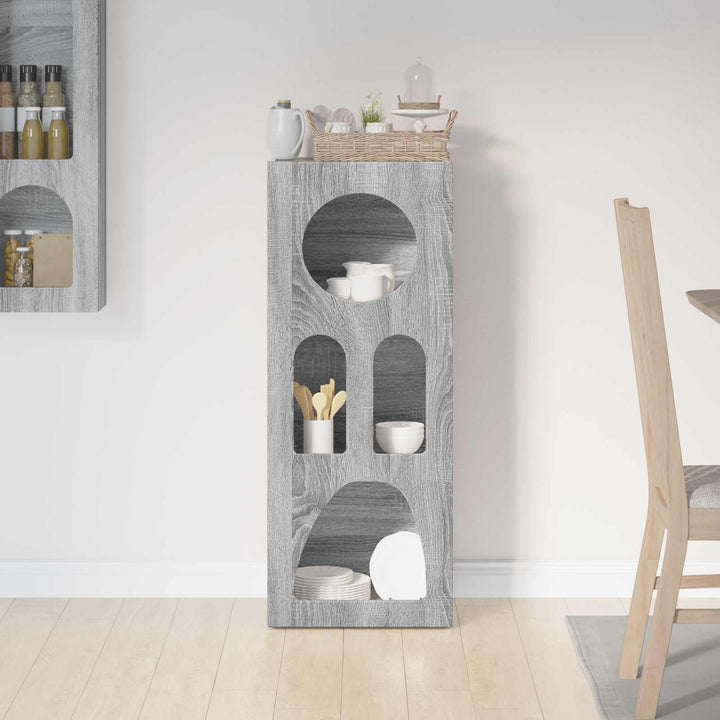 Sideboard ELST Grå Sonoma 40 x 35 x 100.5 cm Konstrueret træ