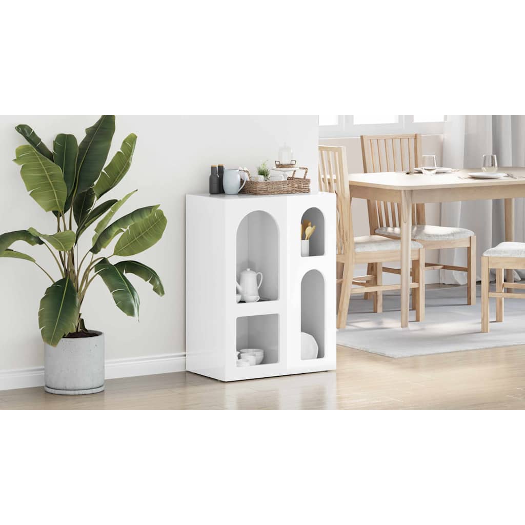 Sideboard ELST Høj gloss hvid 59 x 35 x 80.5 cm Konstrueret træ