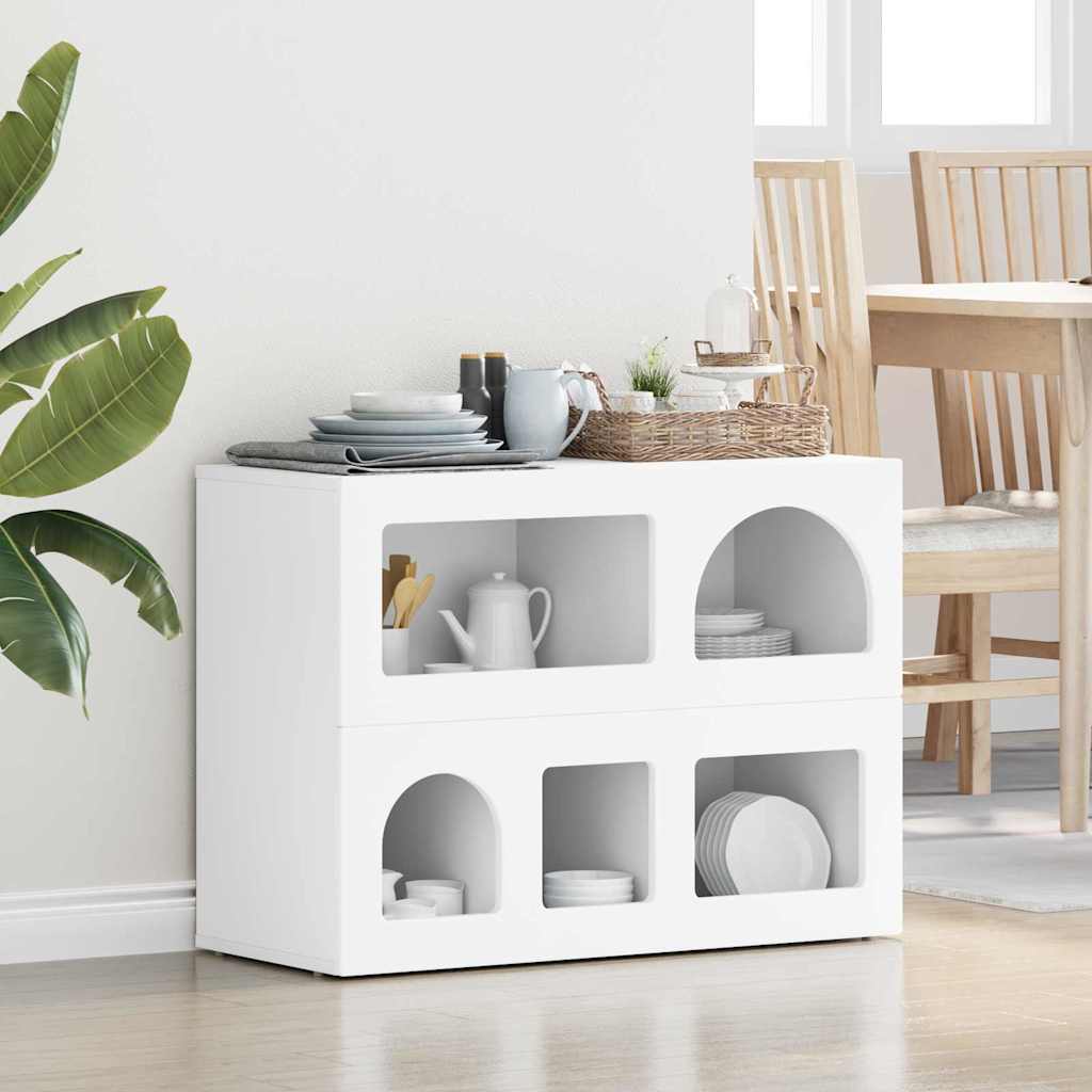 Sideboard ELST Hvid 80,5 x 35 x 59 cm Konstrueret træ