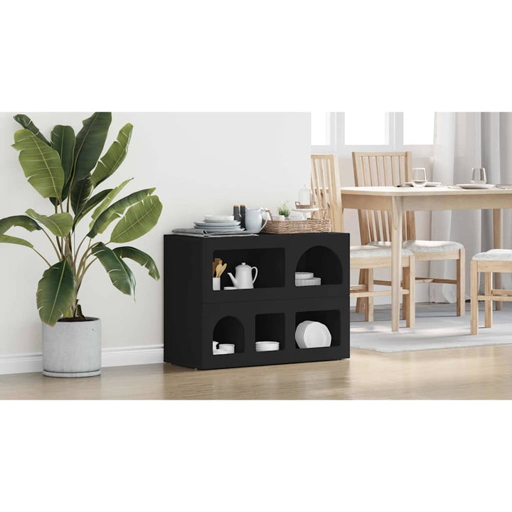 Sideboard ELST Sort 80,5 x 35 x 59 cm Konstrueret træ