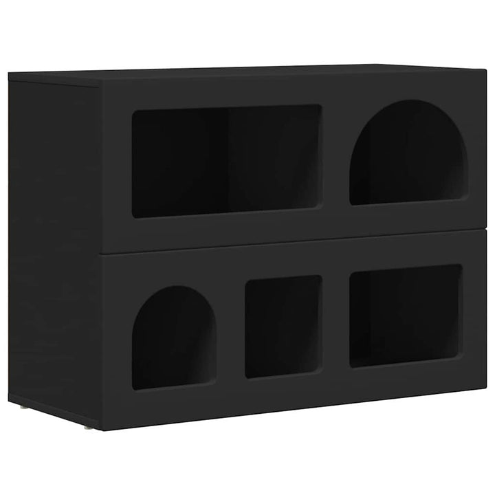 Sideboard ELST Sort 80,5 x 35 x 59 cm Konstrueret træ