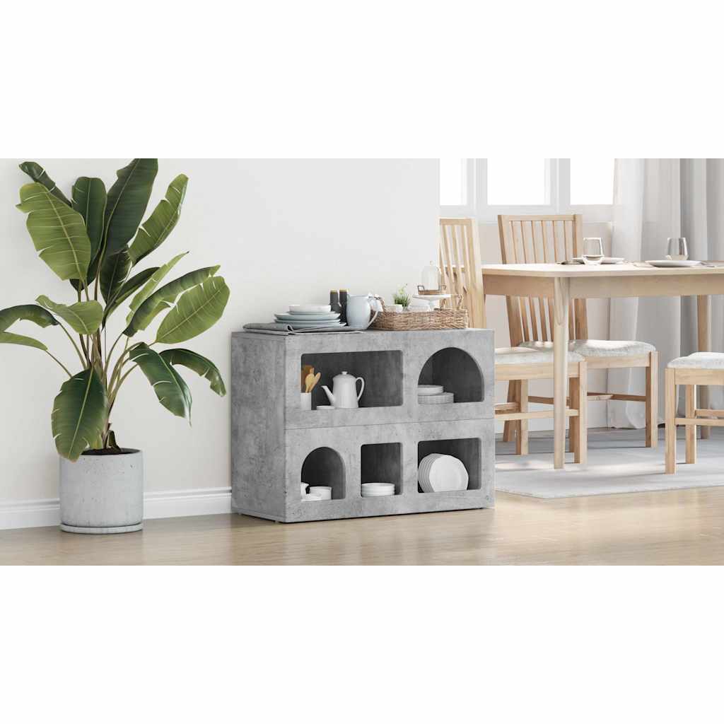 Sideboard ELST Beton Grå 80,5 x 35 x 59 cm Konstrueret træ